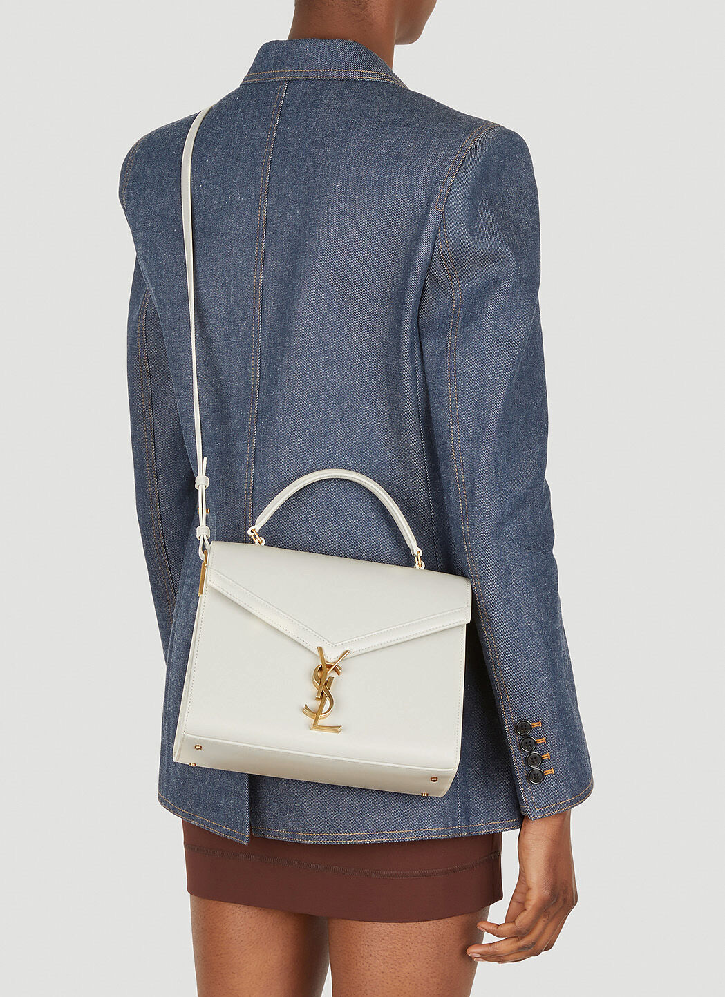 【SAINT LAURENT】CASSANDRA SHOULDER BAG Saint Laurent Cassandra Shoulder Bag in White | LN-CC