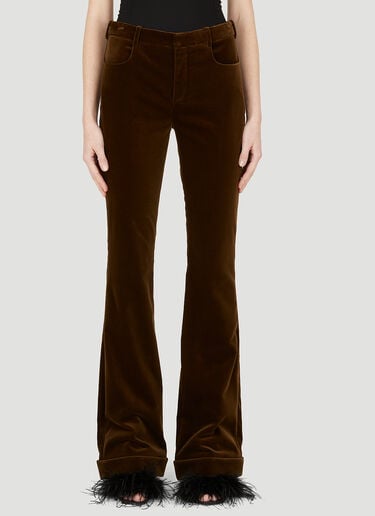 喇叭丝绒裤 Saint Laurent 喇叭丝绒裤 棕色 sla0247021