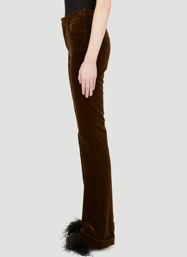 喇叭丝绒裤 Saint Laurent 喇叭丝绒裤 棕色 sla0247021