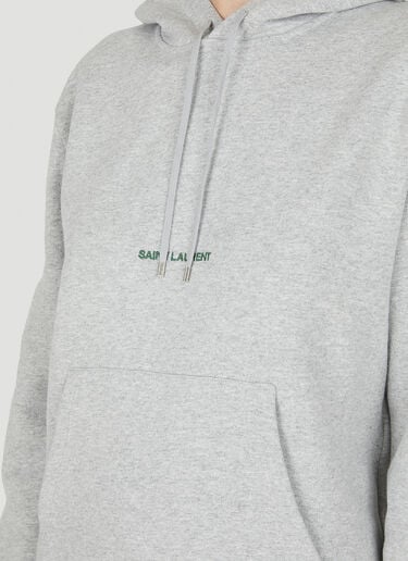 徽标刺绣连帽运动衫 Saint Laurent 徽标刺绣连帽运动衫 灰 sla0249020