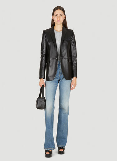 Saint Laurent 뒤집힌 로고 티셔츠 그레이 sla0249028