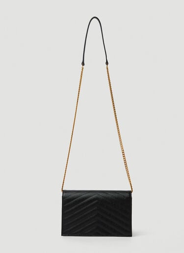 Logo Plaque Shoulder Bag Saint Laurent Logo Plaque Shoulder Bag Black sla0249198