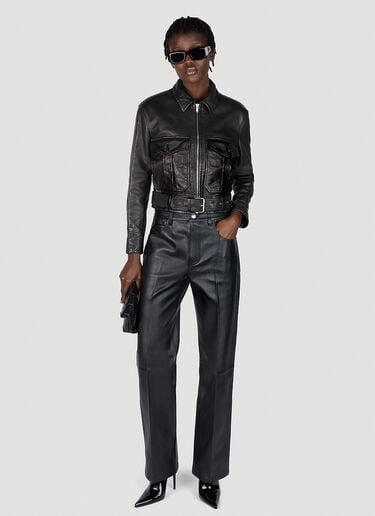 에비에이터 가죽 재킷 Saint Laurent 에비에이터 가죽 재킷 블랙 sla0251010