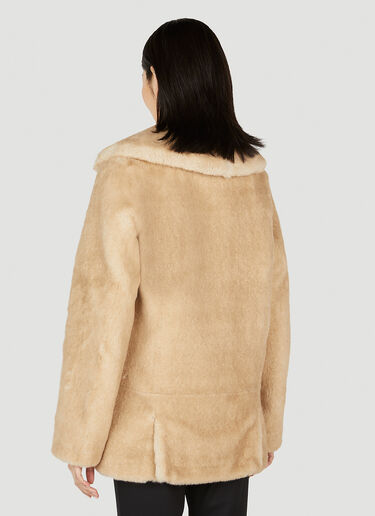 Saint Laurent 人造毛皮双排扣夹克 米色 sla0251016