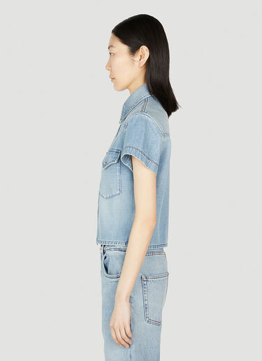 Saint Laurent 牛仔短袖衬衫 浅蓝色 sla0251022
