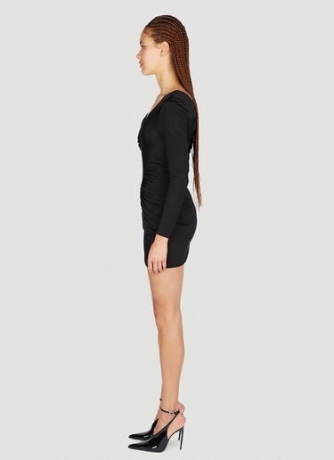 垂褶迷你连衣裙 Saint Laurent 垂褶迷你连衣裙 黑色 sla0251026