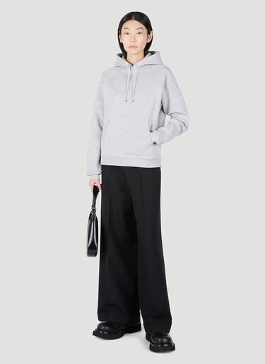 徽标刺绣连帽运动衫 Saint Laurent 徽标刺绣连帽运动衫 灰色 sla0251041