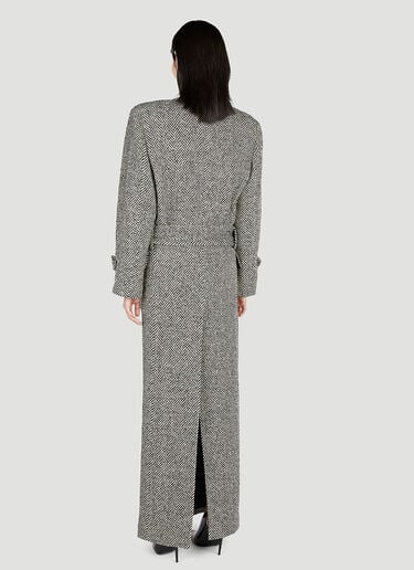 人字纹双排扣大衣 Saint Laurent 人字纹双排扣大衣 黑色 sla0252012