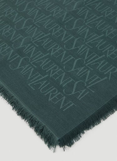 徽标印花围巾 Saint Laurent 徽标印花围巾 绿色 sla0252094