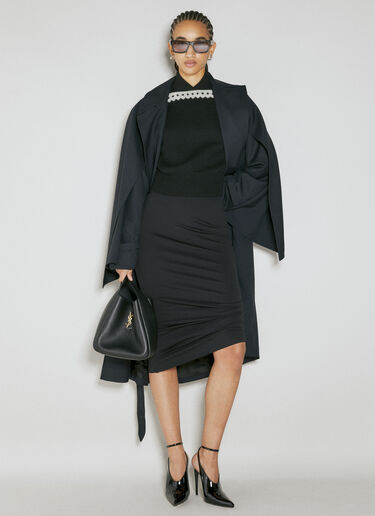 Saint Laurent 울 스몰 V 넥 스웨터 블랙 sla0253006
