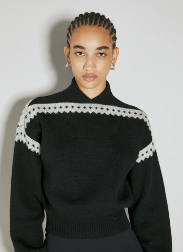 Wool Small V Neck Sweater Saint Laurent Wool Small V Neck Sweater Black sla0253006