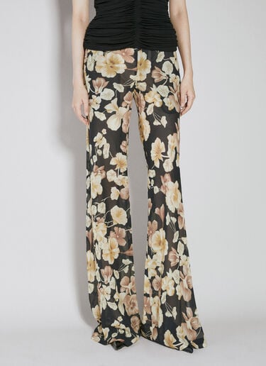 Saint Laurent 半透明花卉印花长裤 黑 sla0253012