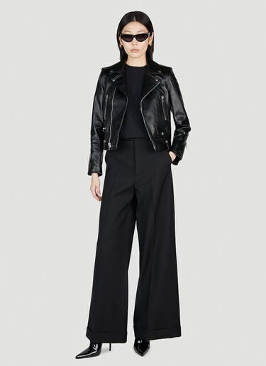 Saint Laurent 모터사이클 가죽 재킷 블랙 sla0253045