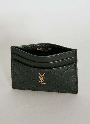 Saint Laurent Gaby Leather Cardholder Black sla0253176