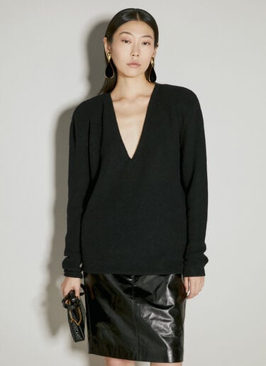 V 领羊毛衫 Saint Laurent V 领羊毛衫 黑色 sla0254007