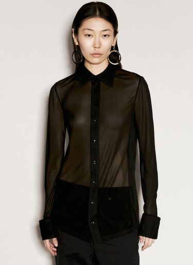 크레이프 저지 셔츠 Saint Laurent 크레이프 저지 셔츠 블랙 sla0255008