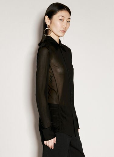 크레이프 저지 셔츠 Saint Laurent 크레이프 저지 셔츠 블랙 sla0255008