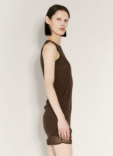 Tulle Tank Mini Dress Saint Laurent Tulle Tank Mini Dress Brown sla0255027