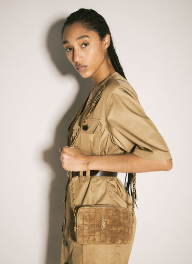 Cassandre Matelassé Carré Mini Camera Bag Saint Laurent Cassandre Matelassé Carré Mini Camera Bag Brown sla0257086