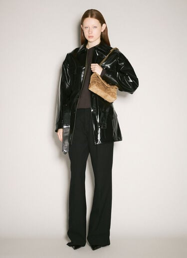 徽标贴饰抓绒运动衫 Saint Laurent 徽标贴饰抓绒运动衫 棕色 sla0258063
