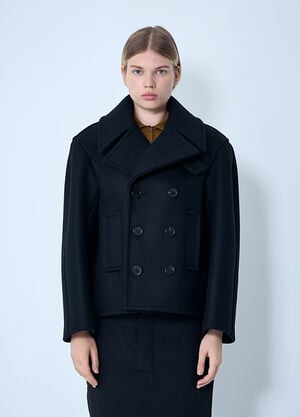 Saint Laurent Wool Coat Black sla0258072