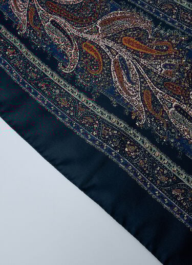 Paisley Silk Square Scarf Saint Laurent Paisley Silk Square Scarf Blue sla0259046