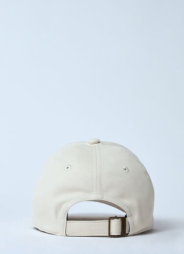 Logo Embroidery Baseball Cap Saint Laurent Logo Embroidery Baseball Cap Beige sla0259055