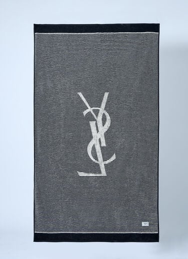 Cassandre Striped Towel Saint Laurent Cassandre Striped Towel Black sla0260023