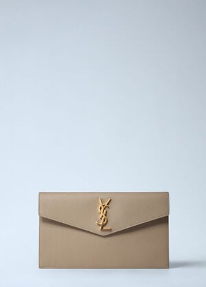 Saint Laurent Medium Uptown Clutch Beige sla0260036