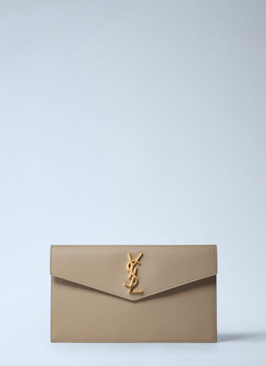 Medium Uptown Clutch Saint Laurent Medium Uptown Clutch Beige sla0260036