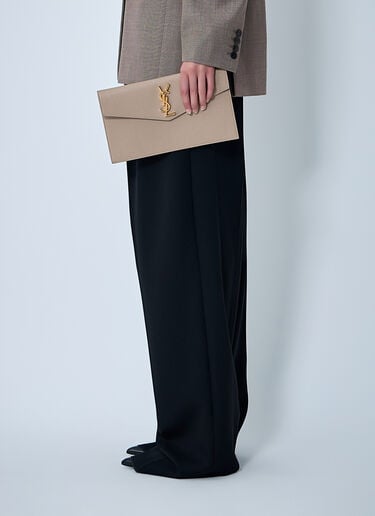 Saint Laurent Medium Uptown Clutch Beige sla0260036