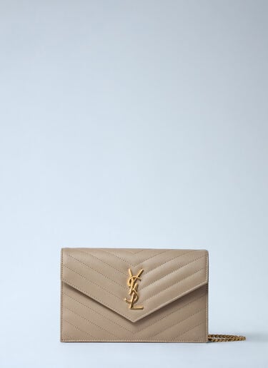 Cassandre Envelop Chain Wallet Saint Laurent Cassandre Envelop Chain Wallet Beige sla0260053