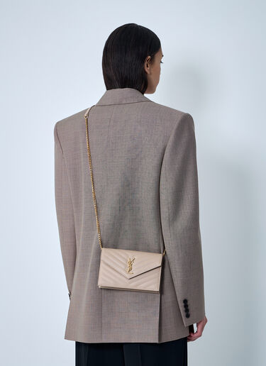 Saint Laurent カサンドラ エンヴェロープチェーンウォレット ベージュ sla0260053