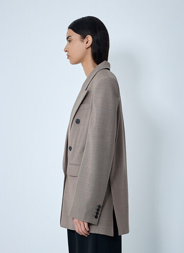 Saint Laurent Double-Breasted Blazer Beige sla0260070