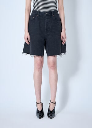 Saint Laurent Denim Shorts Black sla0260072