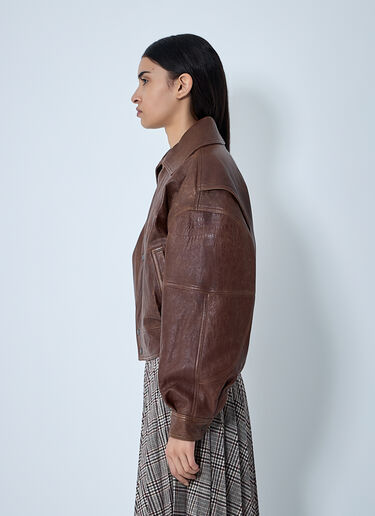 Leather Bomber Jacket Saint Laurent Leather Bomber Jacket Brown sla0261038