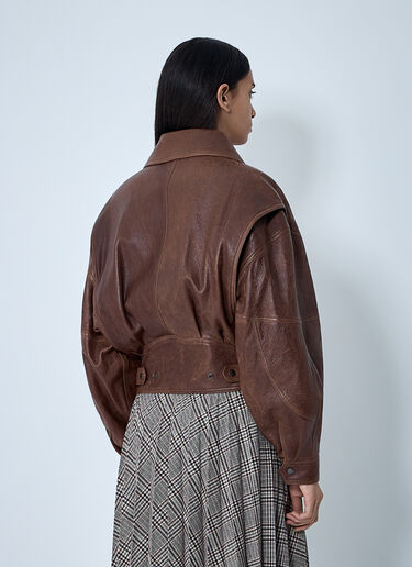 Leather Bomber Jacket Saint Laurent Leather Bomber Jacket Brown sla0261038