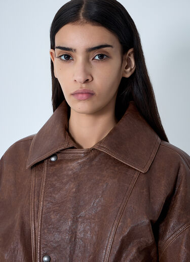Leather Bomber Jacket Saint Laurent Leather Bomber Jacket Brown sla0261038