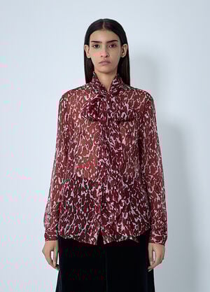 Saint Laurent Silk Shirt Burgundy sla0261137