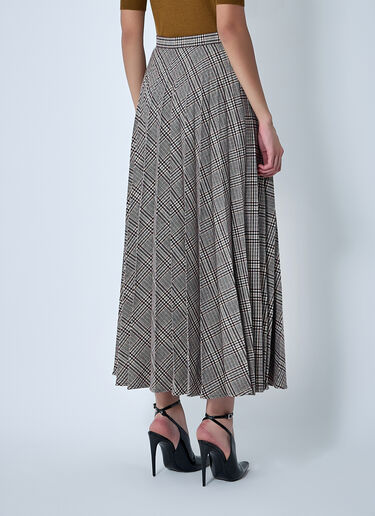 Pleated Check Maxi Skirt Saint Laurent Pleated Check Maxi Skirt Burgundy sla0261138