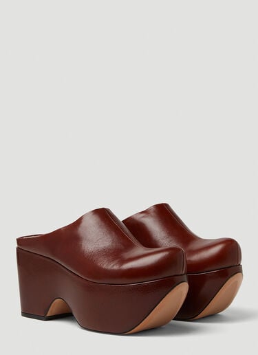 Sportmax 만시아 플랫폼 클로그 브라운 spx0249009