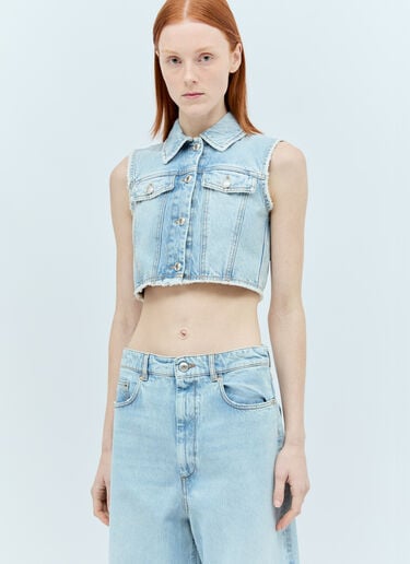 クロップデニムベスト Sportmax クロップデニムベスト ブルー spx0256007