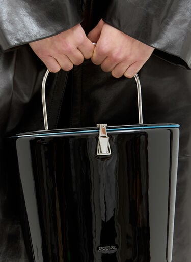 Sportmax Patent Leather Bucket Bag Black spx0258017