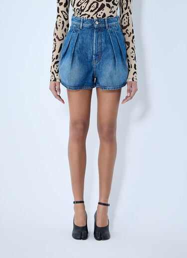 Gathered Denim Shorts Sportmax Gathered Denim Shorts Blue spx0260001