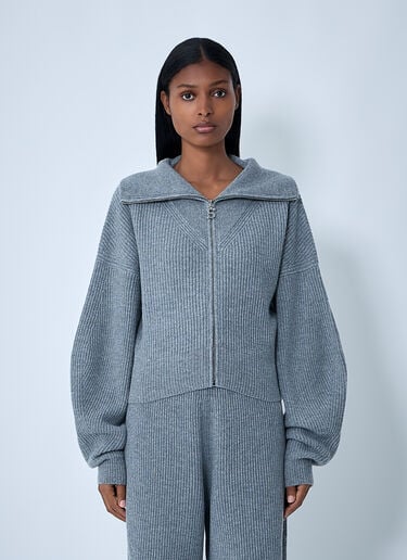 Wool-Blend Zip-Up Sweater Sportmax Wool-Blend Zip-Up Sweater Grey spx0262008