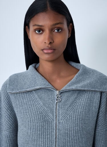 Wool-Blend Zip-Up Sweater Sportmax Wool-Blend Zip-Up Sweater Grey spx0262008