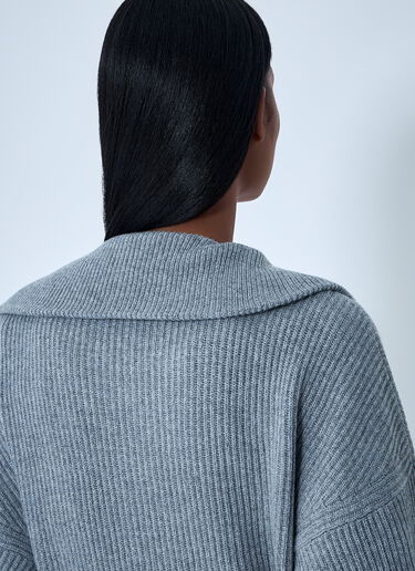 Wool-Blend Zip-Up Sweater Sportmax Wool-Blend Zip-Up Sweater Grey spx0262008