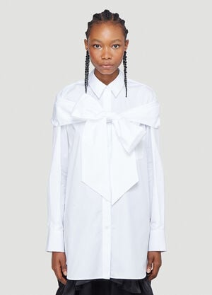 Simone Rocha Longline Bow Shirt White sra0242008