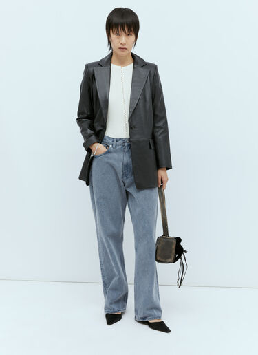 Long Leather Blazer St. Agni Long Leather Blazer Black sta0255005