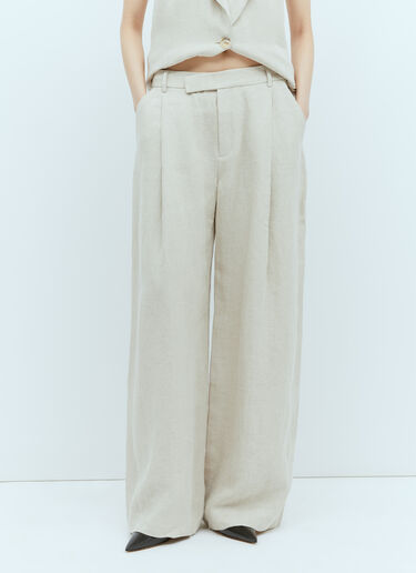 St. Agni Linen Tailored Pants Beige sta0255009